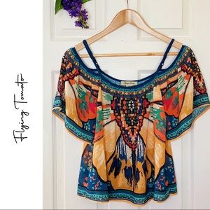 Flying Tomato Cold Shoulder Top/Blouse